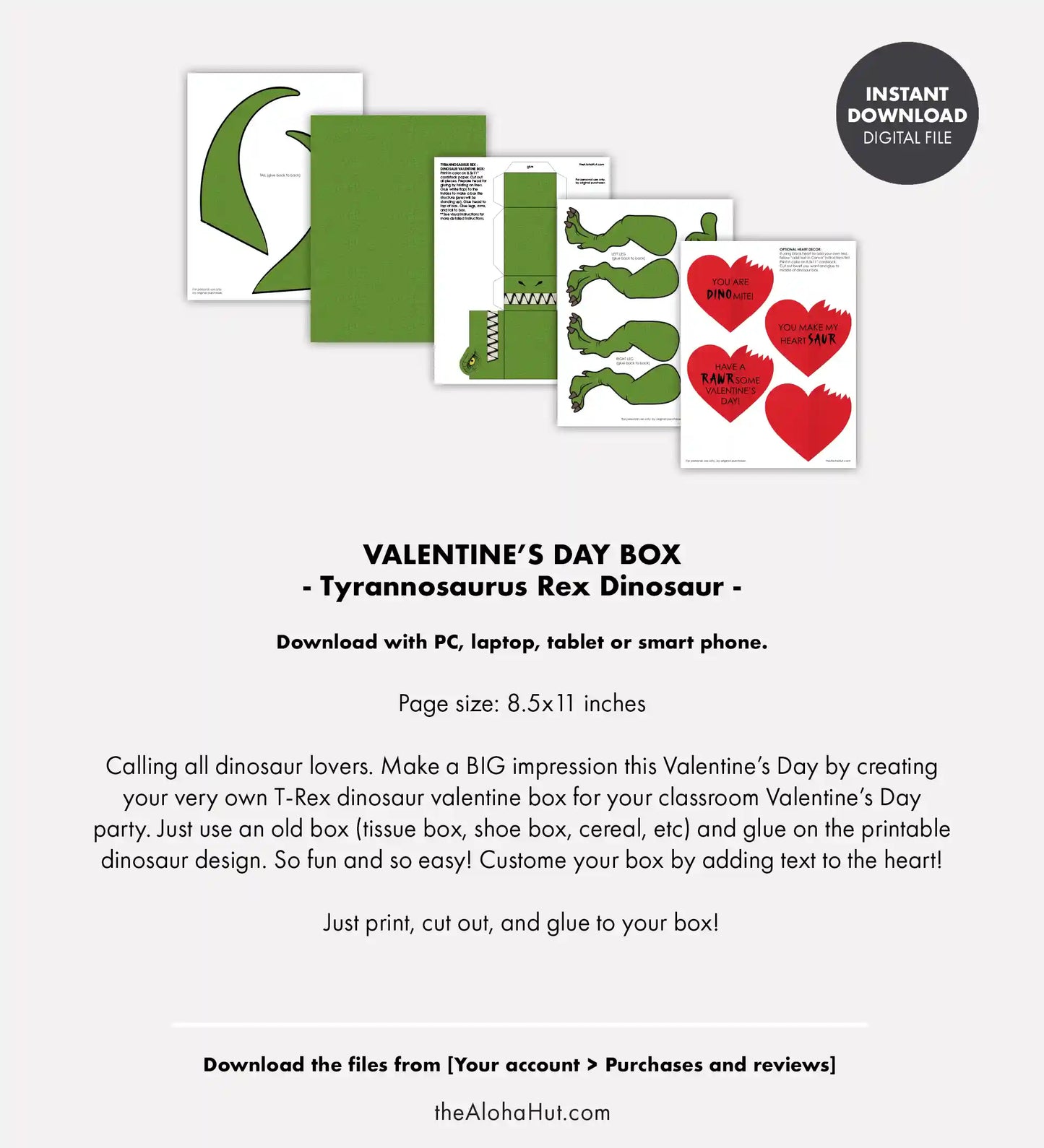 T-Rex Dinosaur Valentine Box