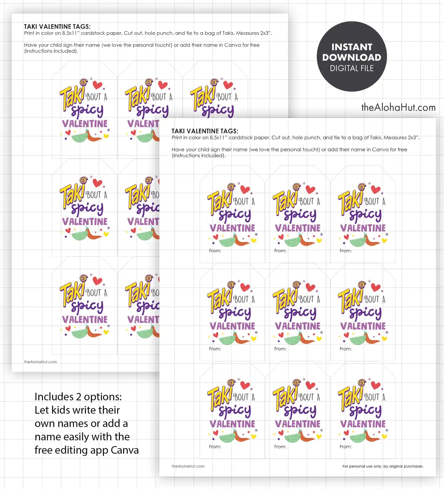 Takis Chips - Printable Valentines