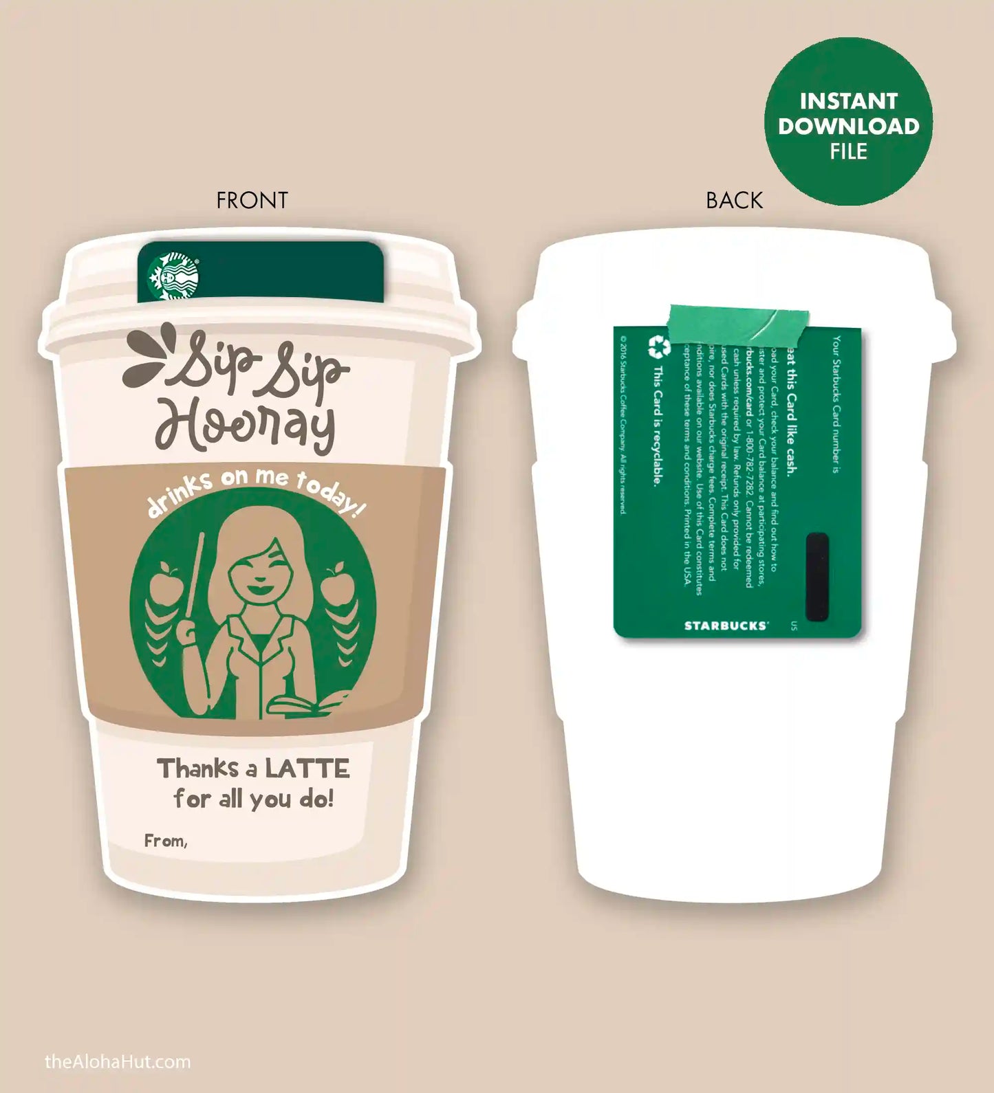 Coffee / Latte Teacher Appreciation Gift Card Holder