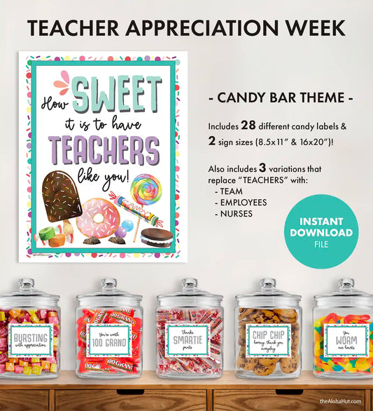 Teacher, Staff, Team, Employee Thank You Gift - Candy Bar Buffet