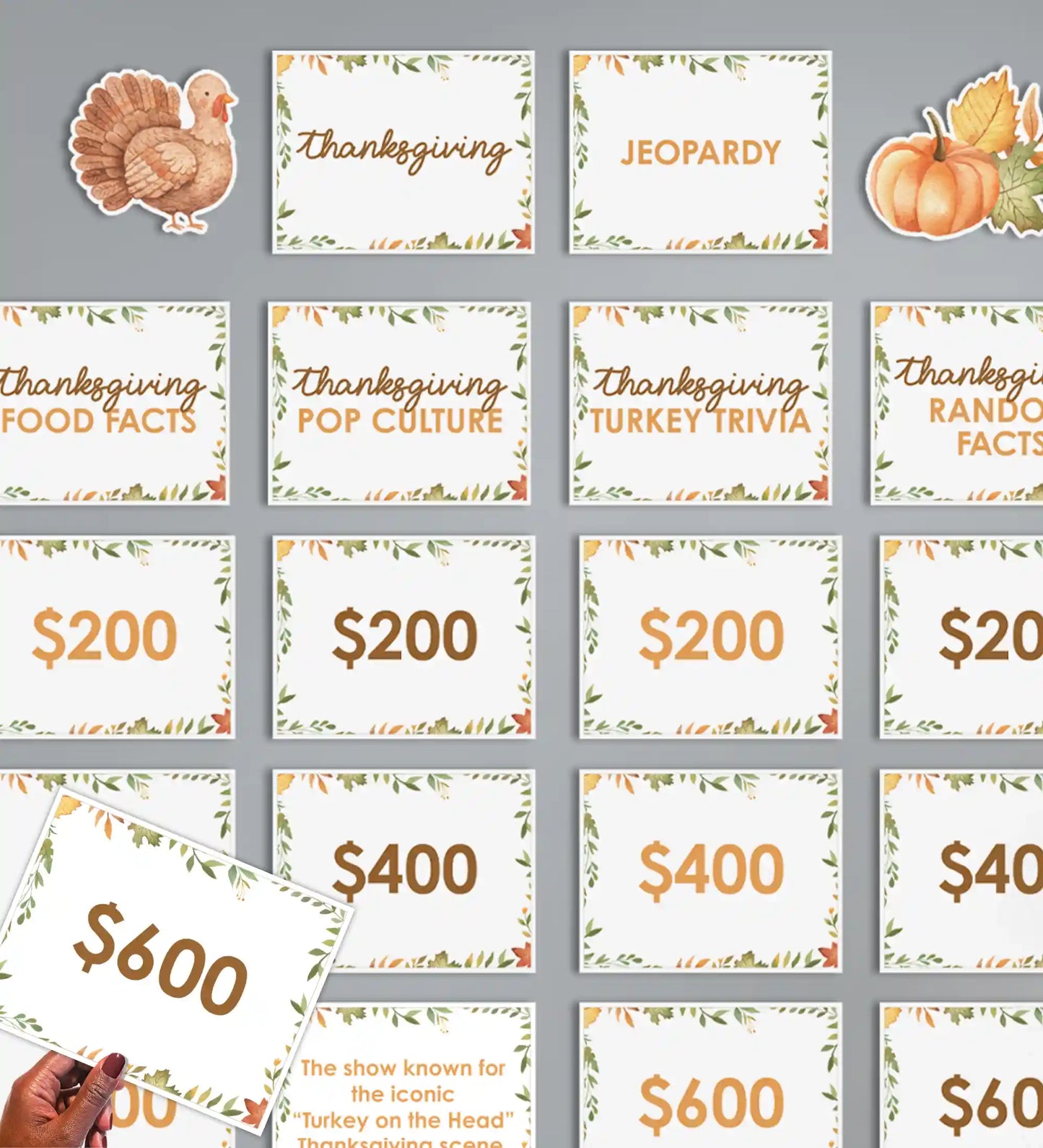 Thanksgiving Jeopardy Trivia Game