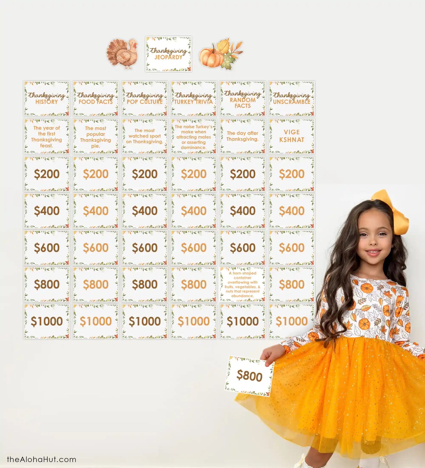 Thanksgiving Jeopardy Trivia Game