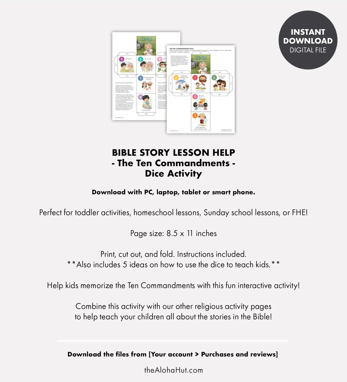 The Ten Commandments - Lesson Cube Game