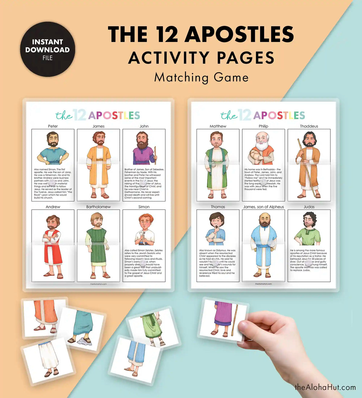 Disciples Matching The Twelve Apostles Matching Game - Activity Pages – Aloha Digitals