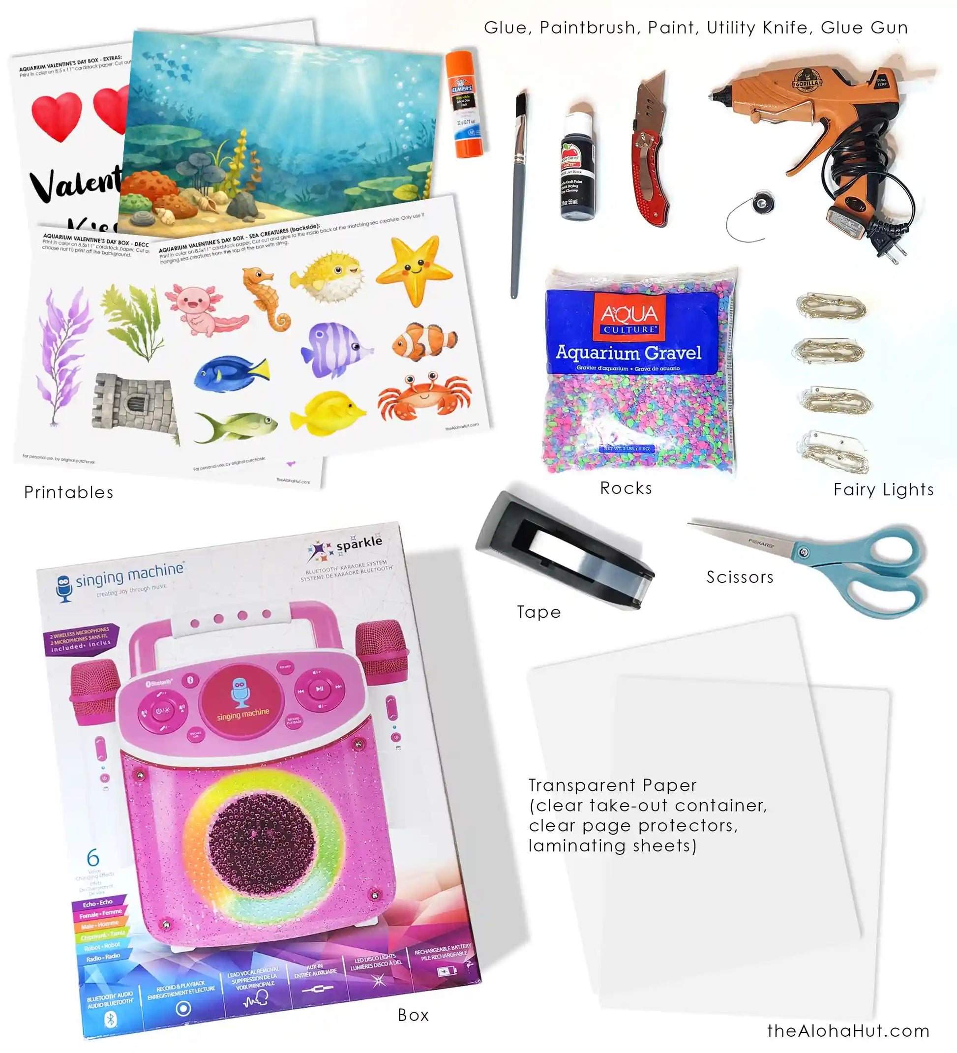 diy valentines fish box Aquarium Fish Tank Valentine Box – Aloha Digitals