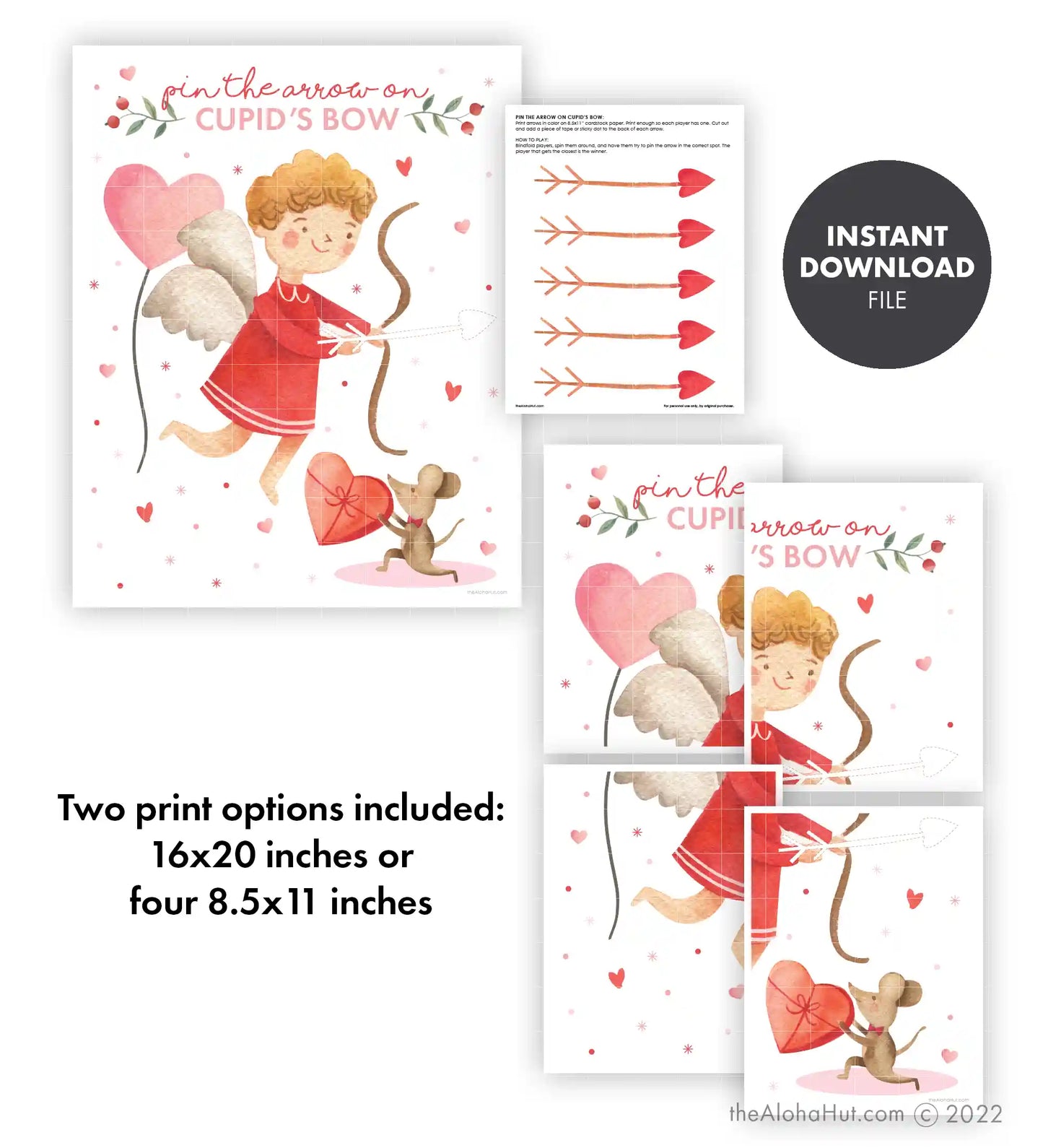 Valentine's Day Party PIN THE TAIL Game