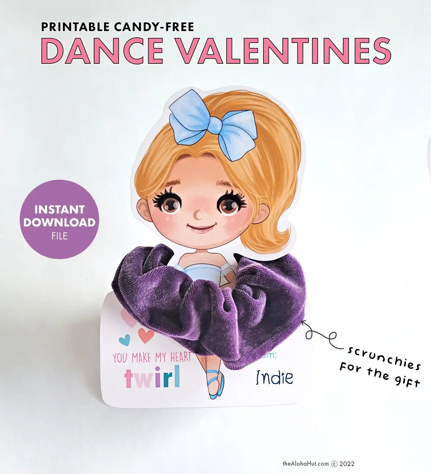 Dance / Ballerina - Printable Valentine "You Make My Heart Twirl!"