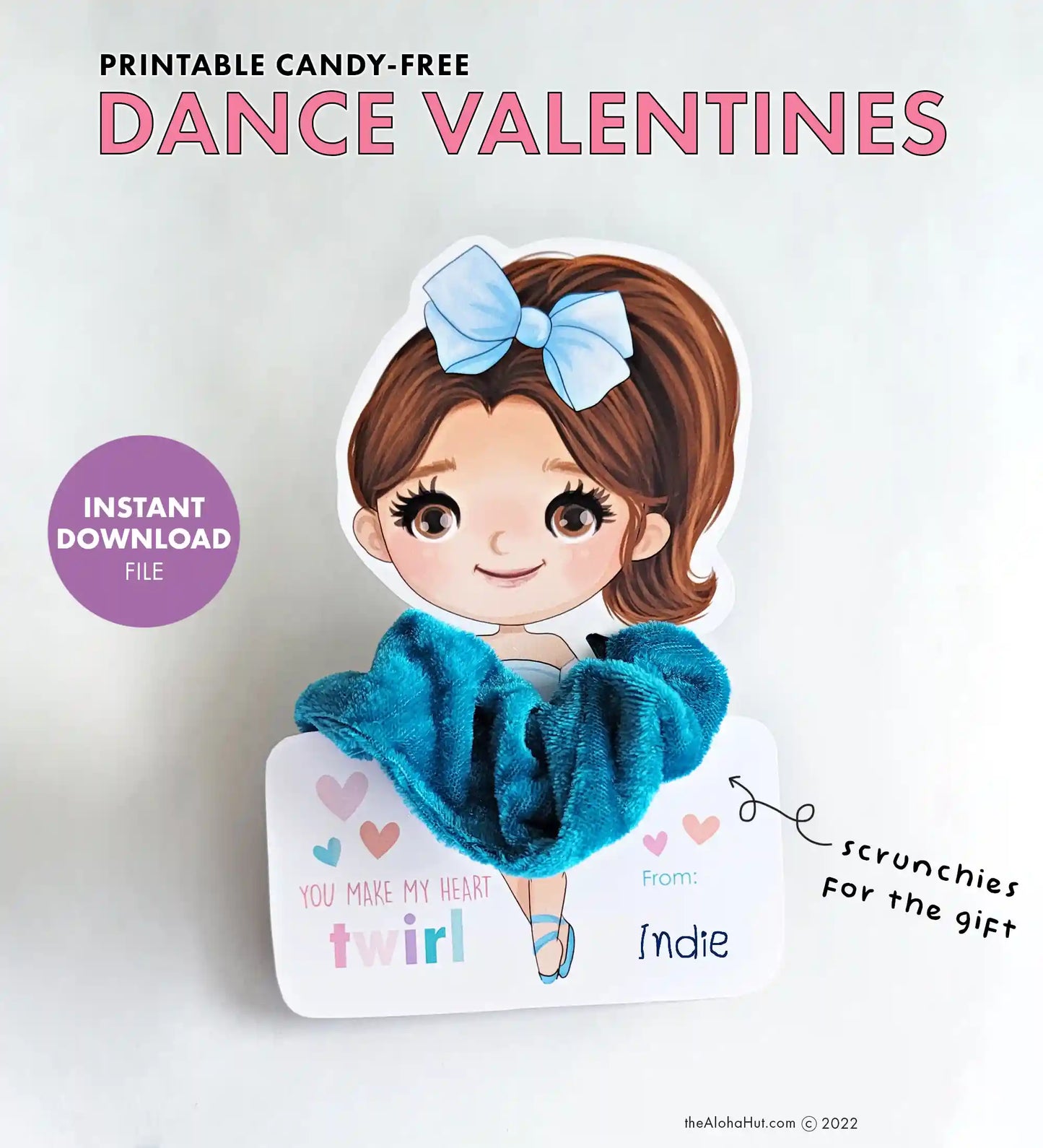 Dance / Ballerina - Printable Valentine "You Make My Heart Twirl!"