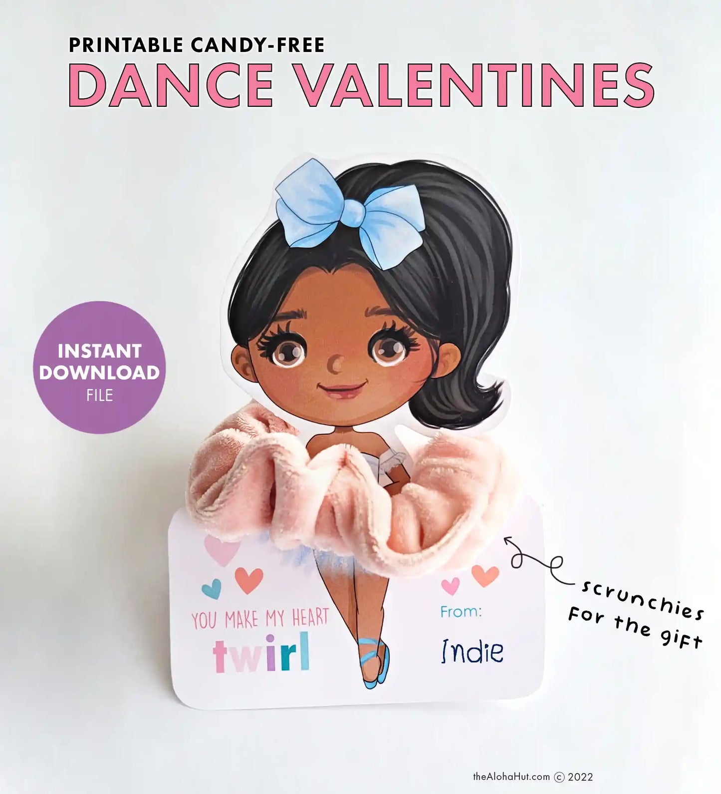 Dance / Ballerina - Printable Valentine "You Make My Heart Twirl!"