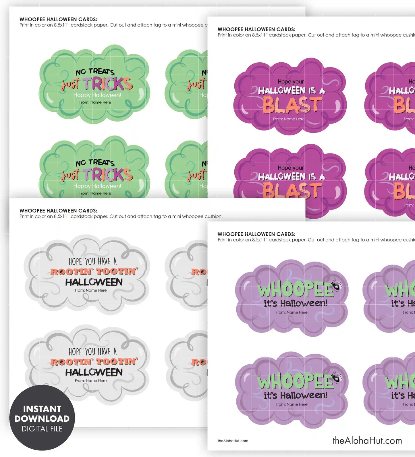 Halloween Whoopie Cushion Party Favor and Gift Tag